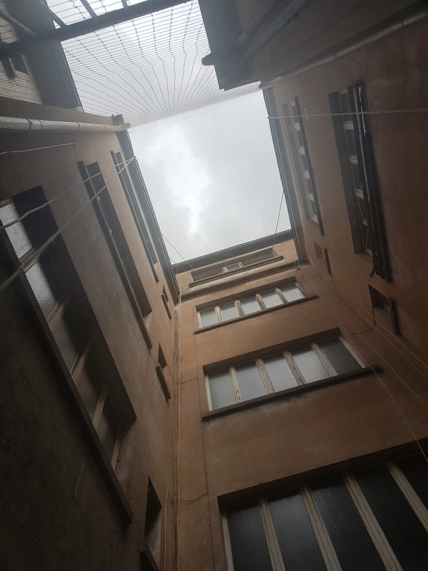 Pose d'un filet anti pigeon sur une résidence locative Pose d'un filet anti pigeon sur une résidence locative